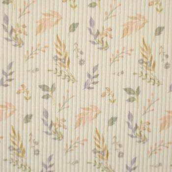 Baumwollrippjersey Mia Blüten auf Vanille von Swafing
